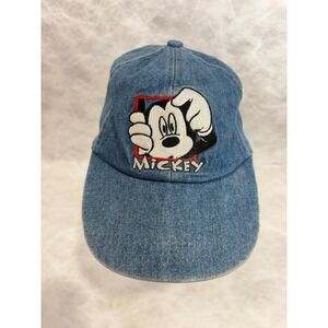 Mickey Unlimited Disney Mickey Mouse Denim Baseball Hat Blue Cotton Cap Vintage